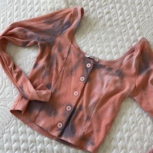 Pink/purple tyedye button down long sleeve